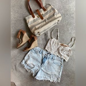 Abercrombie and Fitch Distressed Micro Cut-Off Shorts